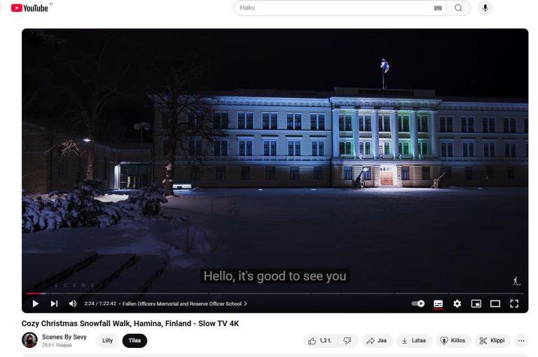 Hamina cozy Xmas snowfall kävely – 82 minuuttia.. Hyvää joulua!
